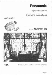 Panasonic NV DS 11 B manual. Camera Instructions.